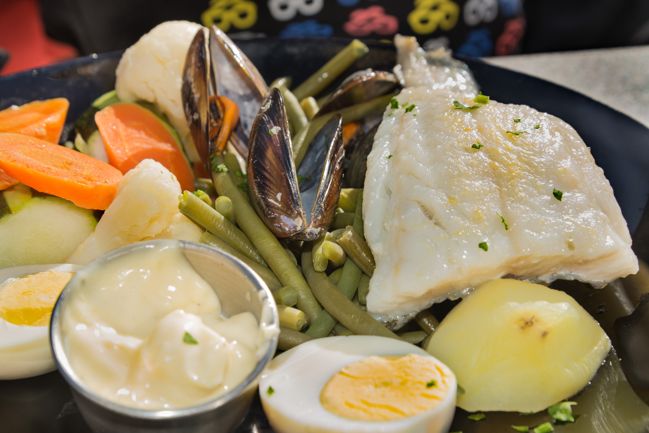 Lunch in Marseille: fish, egg and aioli sauce